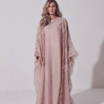 Lavender Crystal Lace Abaya