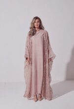 Lavender Crystal Lace Abaya