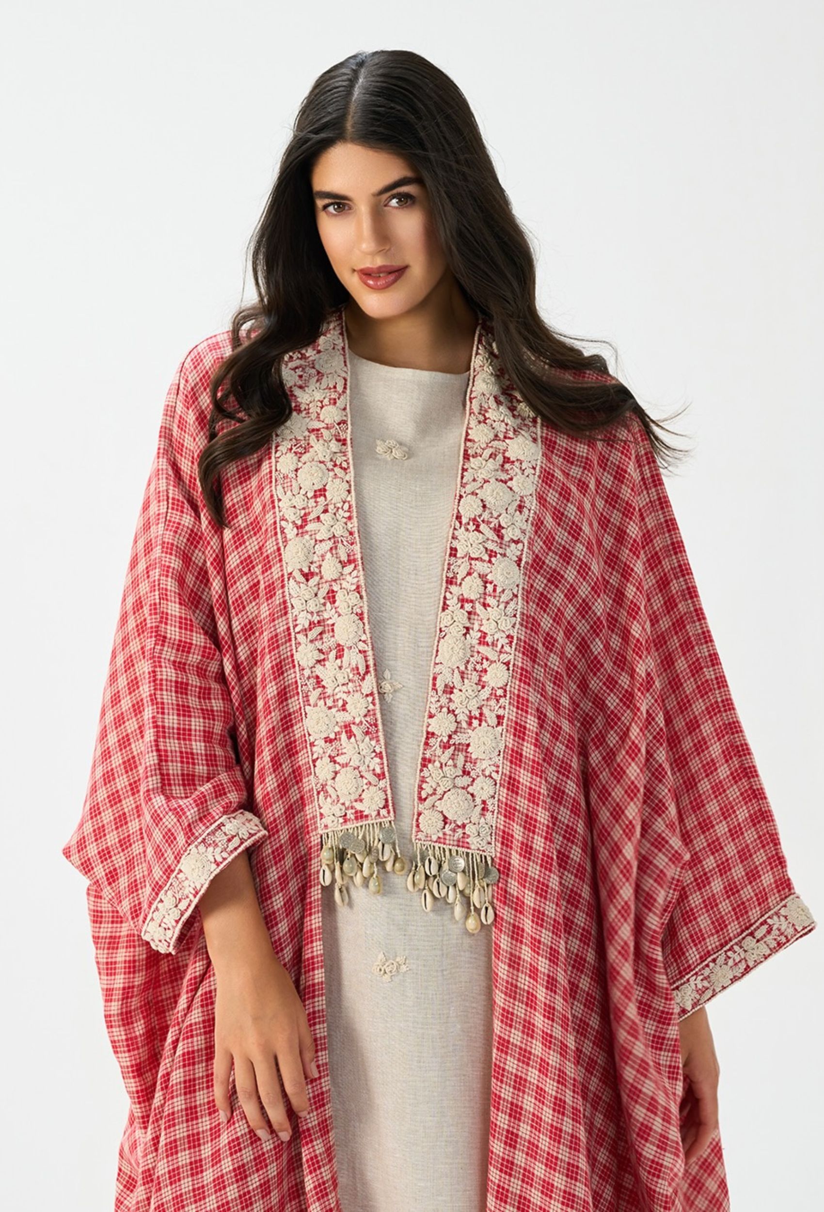 Untitled design (13) Mauve Dantel Abaya - Image 1